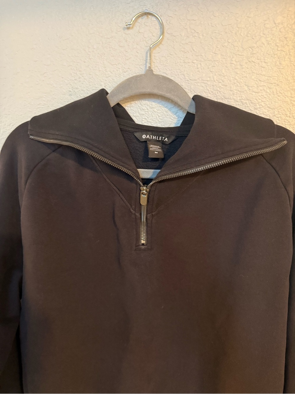 Athleta Black 1/4 Zip Funnel Neck Sweatshirt - M